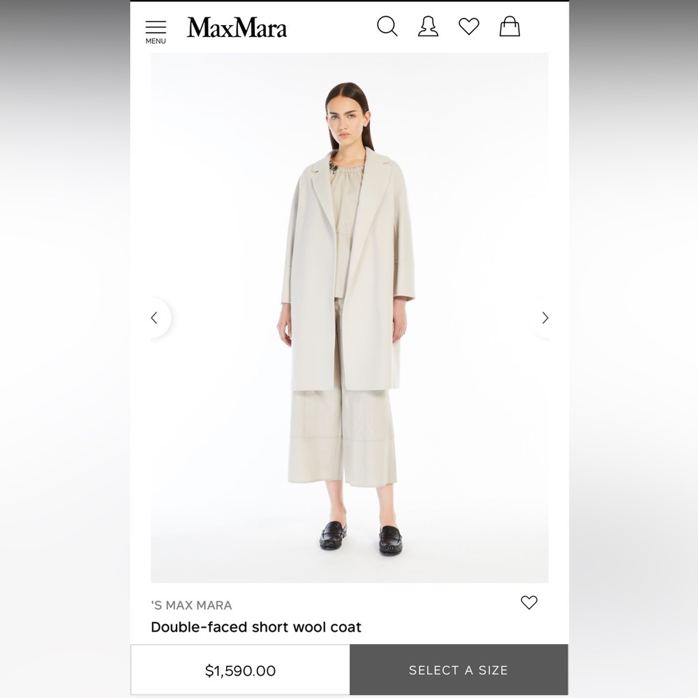 SOLD NWT ‘S Max Mara ‘Arona’ Double Faced Short Wool Coat with Belt Fall/Winter - Picture 7 of 17